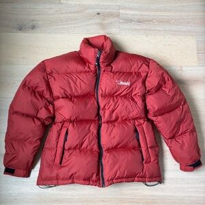 Bear USA Red Down Puffer Jacket Men’s Medium Vintage 90s Made In USA Full Zip